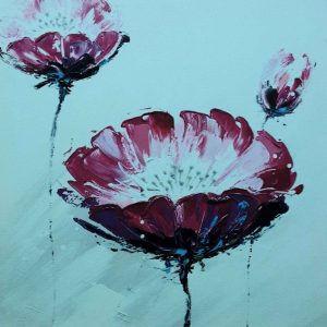 Pink flower painting.